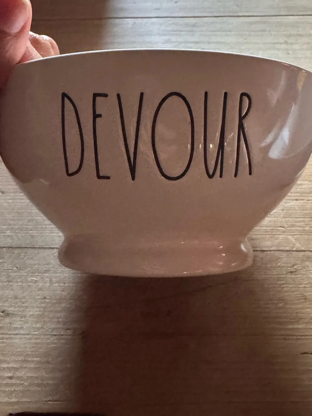 Rae Dunn White Ceramic Cereals Bowls Set with Black Lettering
